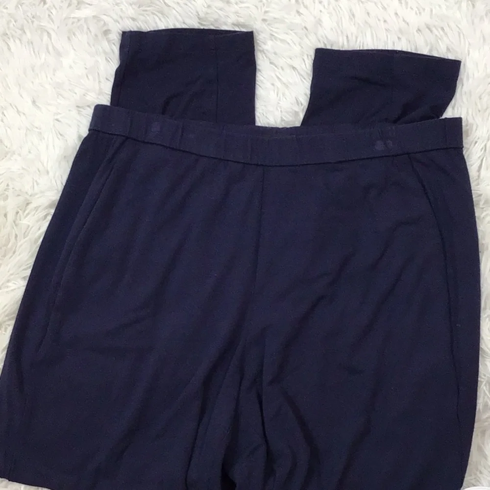 Eileen Fisher Deep Blue pull on stretch knit pants M
